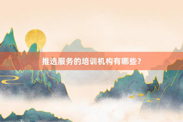 推选服务的培训机构有哪些？